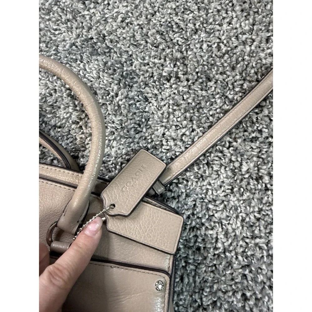 Coach Mercer 30 Satchel Soft Grain Taupe Leather Style 37575